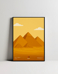 Egypt pyramids minimalist art print — black framed wall decor by Dunora