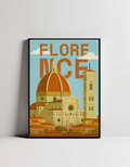 Florence minimalist art print — black framed wall decor by Dunora
