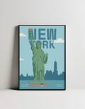 New York City minimalist art print — black framed wall decor by Dunora