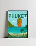 Phuket minimalist art print — black framed wall decor by Dunora