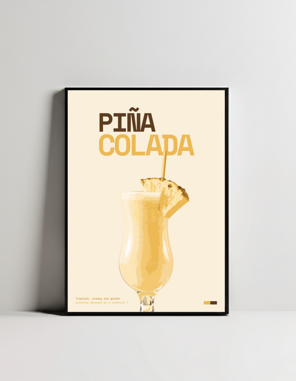 Piña Colada Art Print — black framed wall decor by Dunora