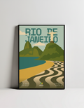 Rio de Janeiro minimalist art print — black framed wall decor by Dunora