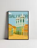 Salvador minimalist art print — black framed wall decor by Dunora