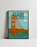 San Francisco Golden Gate minimalist art print — black framed wall decor by Dunora