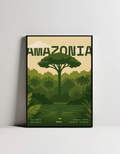 Amazon Rainforest minimalist art print — black framed wall decor by Dunora