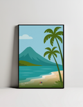 Fiji minimalist art print — black framed wall decor by Dunora