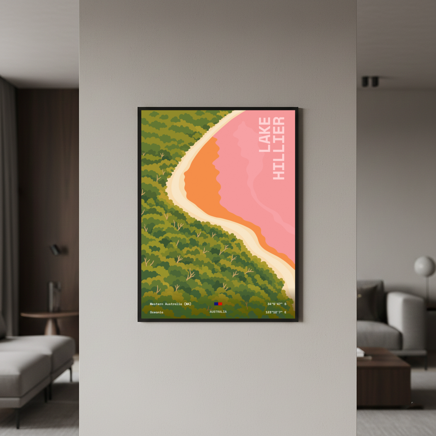 Lake Hillier Minimalist Art Print