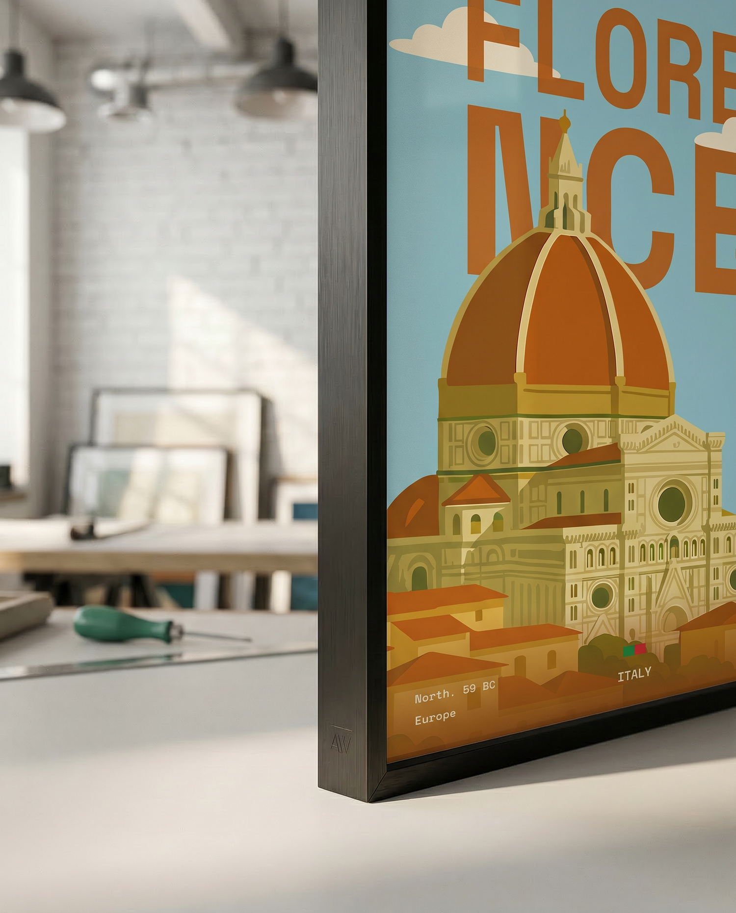 Close-up showing premium print quality of Dunora minimalist art prints — museum-quality giclée detail