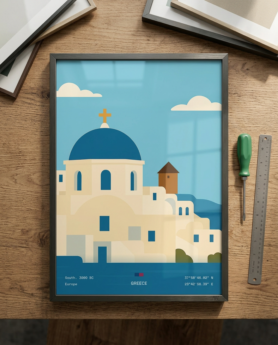 Close-up showing premium print quality of Dunora minimalist art prints — museum-quality giclée detail