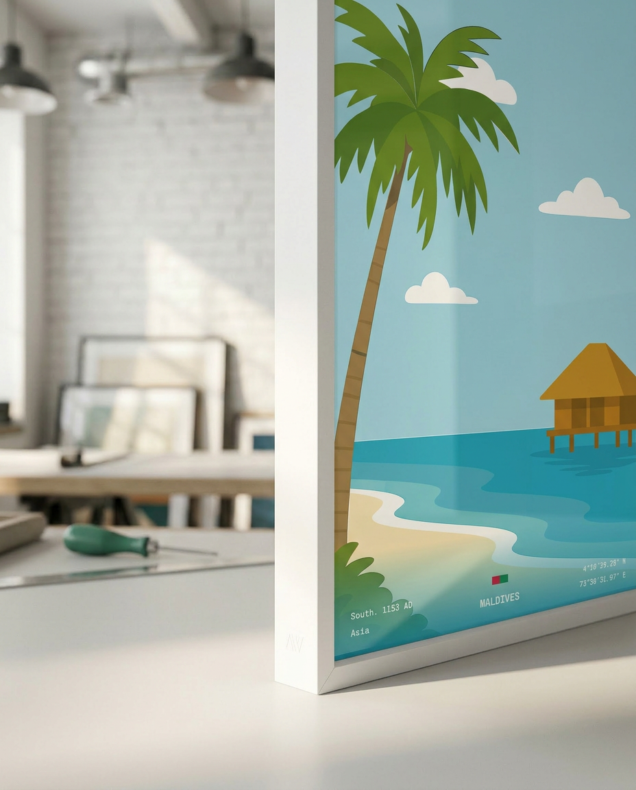 Close-up showing premium print quality of Dunora minimalist art prints — museum-quality giclée detail