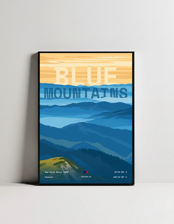 Blue Mountains Minimalist Art Print