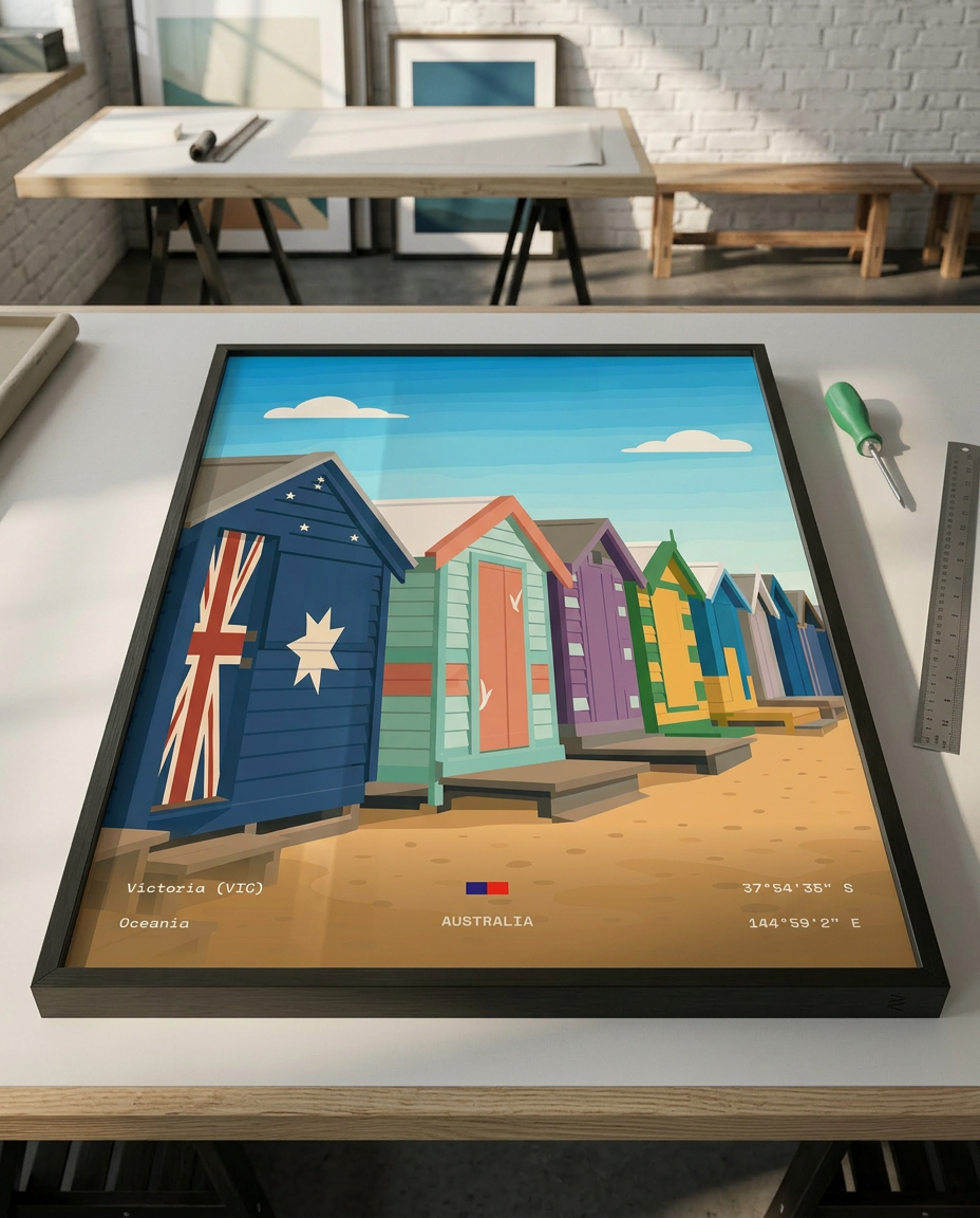 Brighton Bathing Boxes — print quality detail