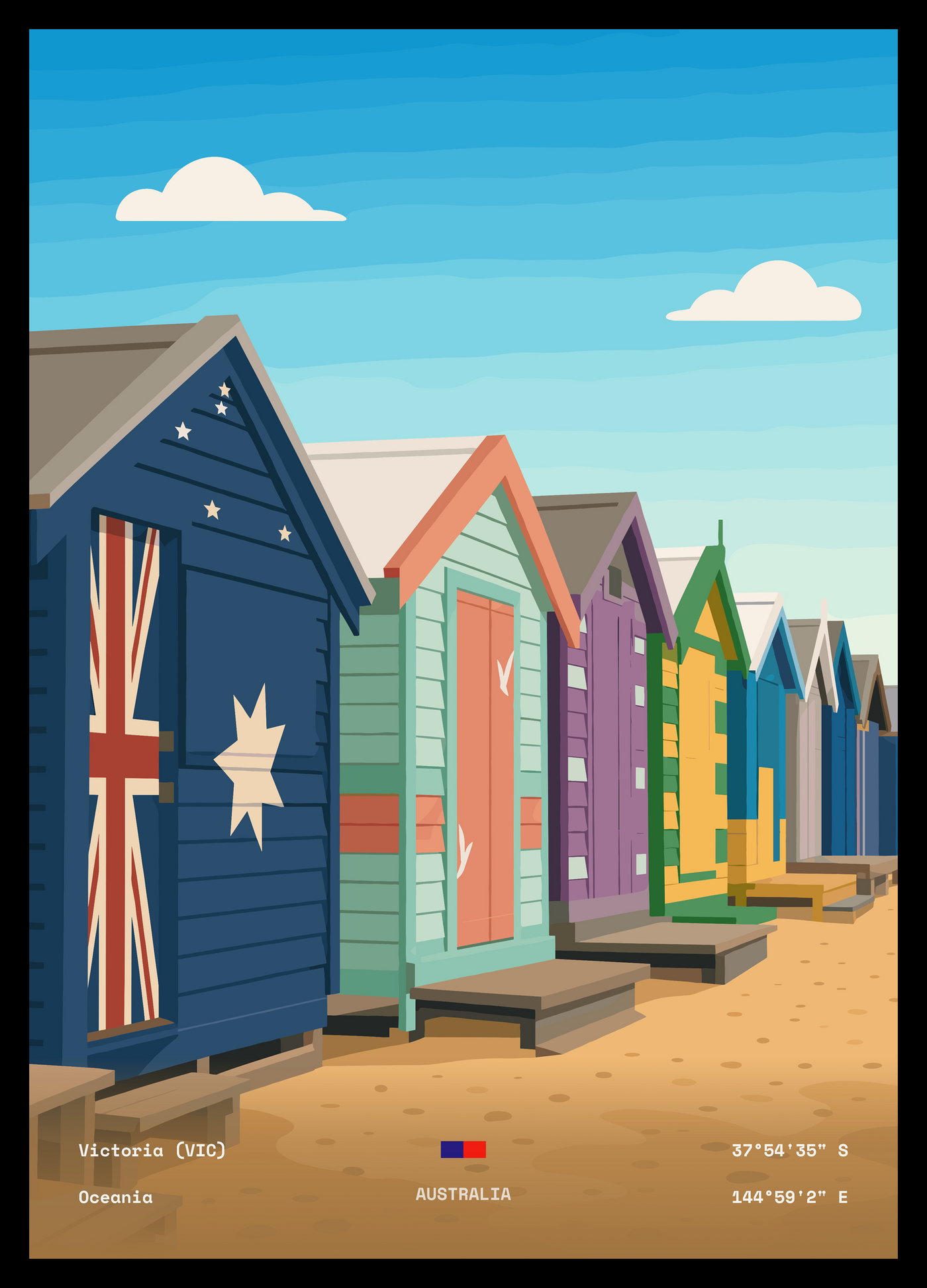 Brighton Bathing Boxes — wall preview