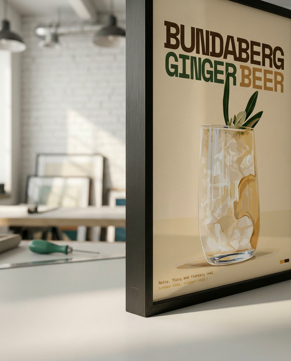Bundaberg Ginger Beer Art Print — print quality detail
