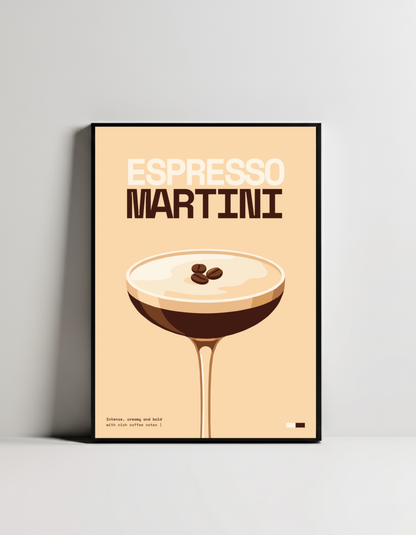 Espresso Martini Art Print — black framed wall decor by Dunora