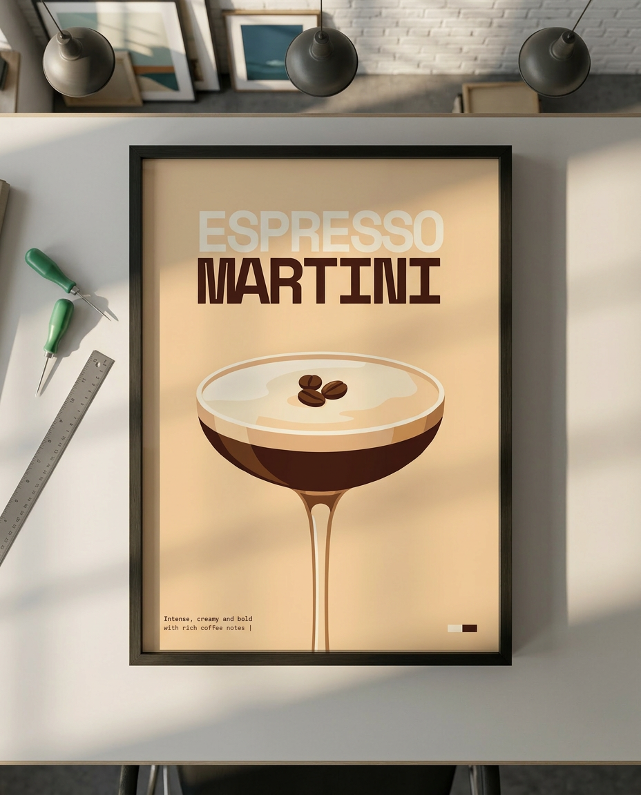 Espresso Martini Art Print — print quality detail