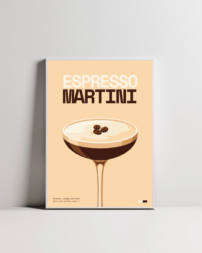 Espresso Martini Art Print — white framed wall decor by Dunora