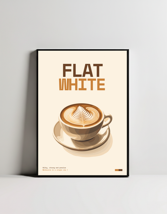 Flat White Art Print — black framed wall decor by Dunora