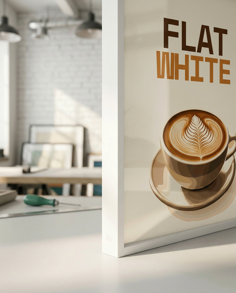 Flat White Art Print — print quality detail