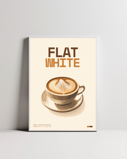 Flat White Art Print — white framed wall decor by Dunora