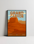 Grand Canyon minimalist art print — black framed wall decor by Dunora