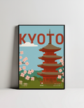 Kyoto minimalist art print — black framed wall decor by Dunora