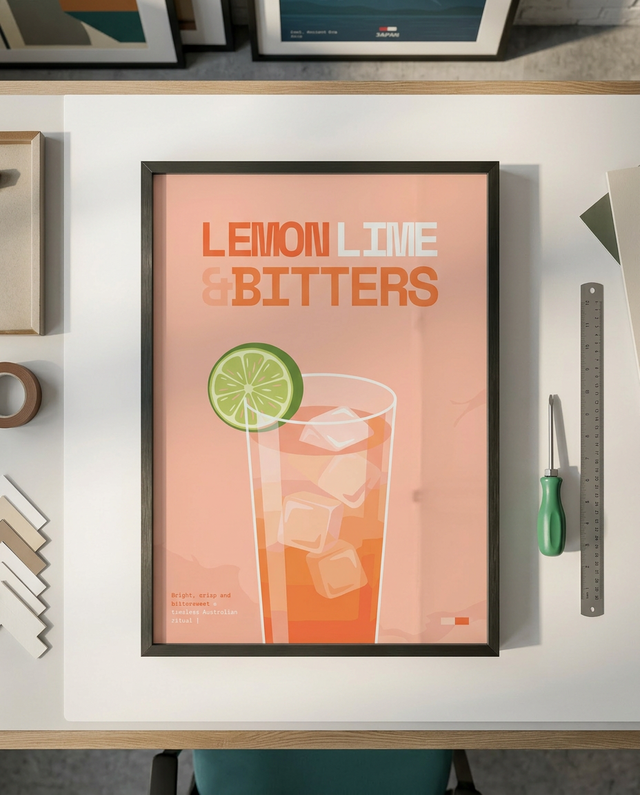 Lemon Lime & Bitters Art Print — print quality detail