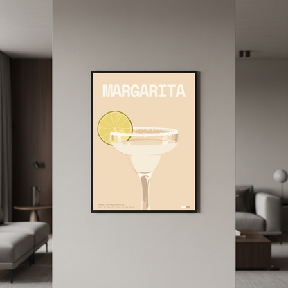 Margarita Art Print — black frame in lifestyle setting by Dunora