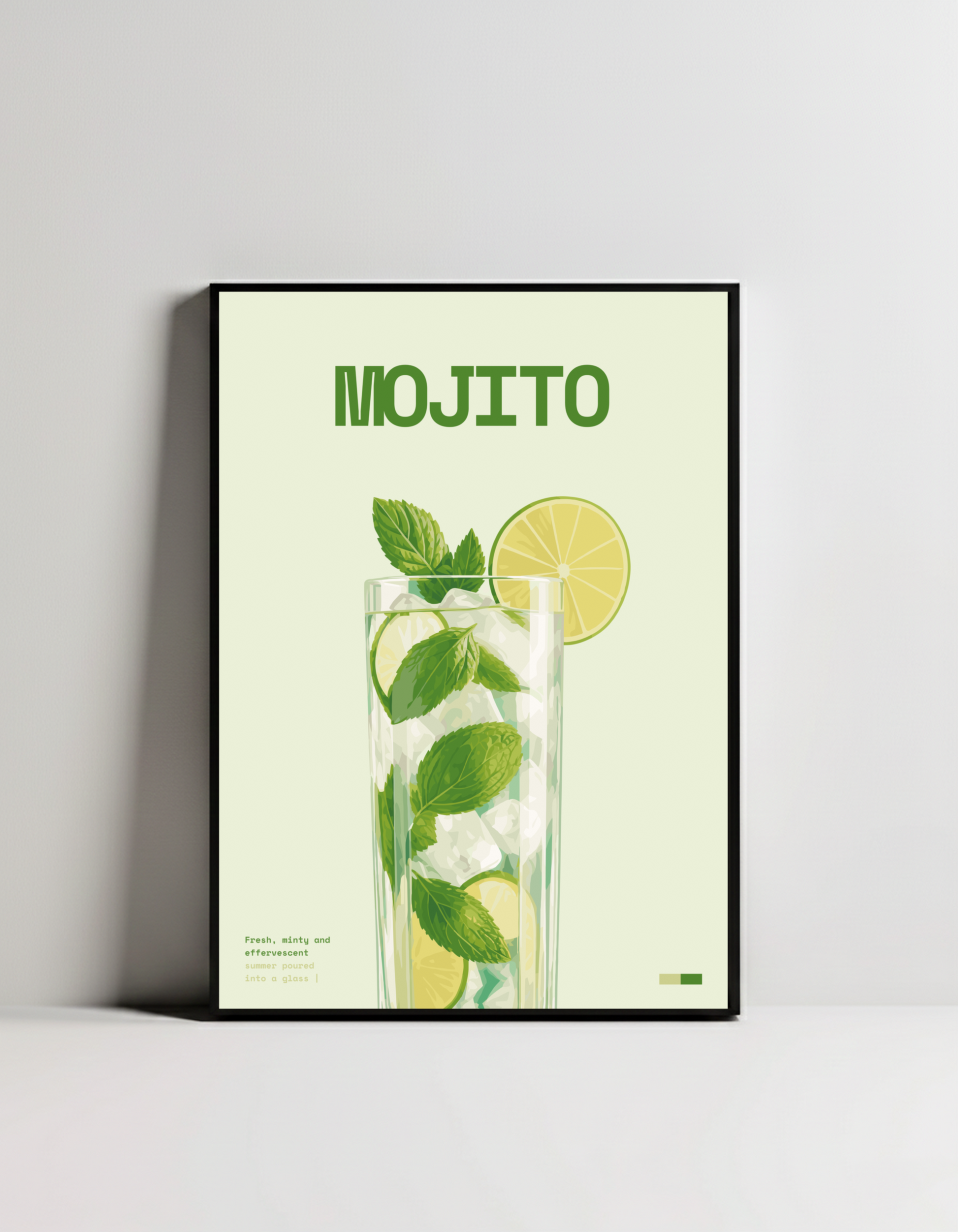 Mojito Art Print — black framed wall decor by Dunora