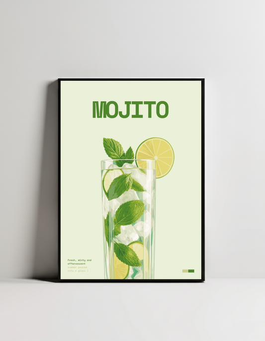 Mojito Art Print — black framed wall decor by Dunora