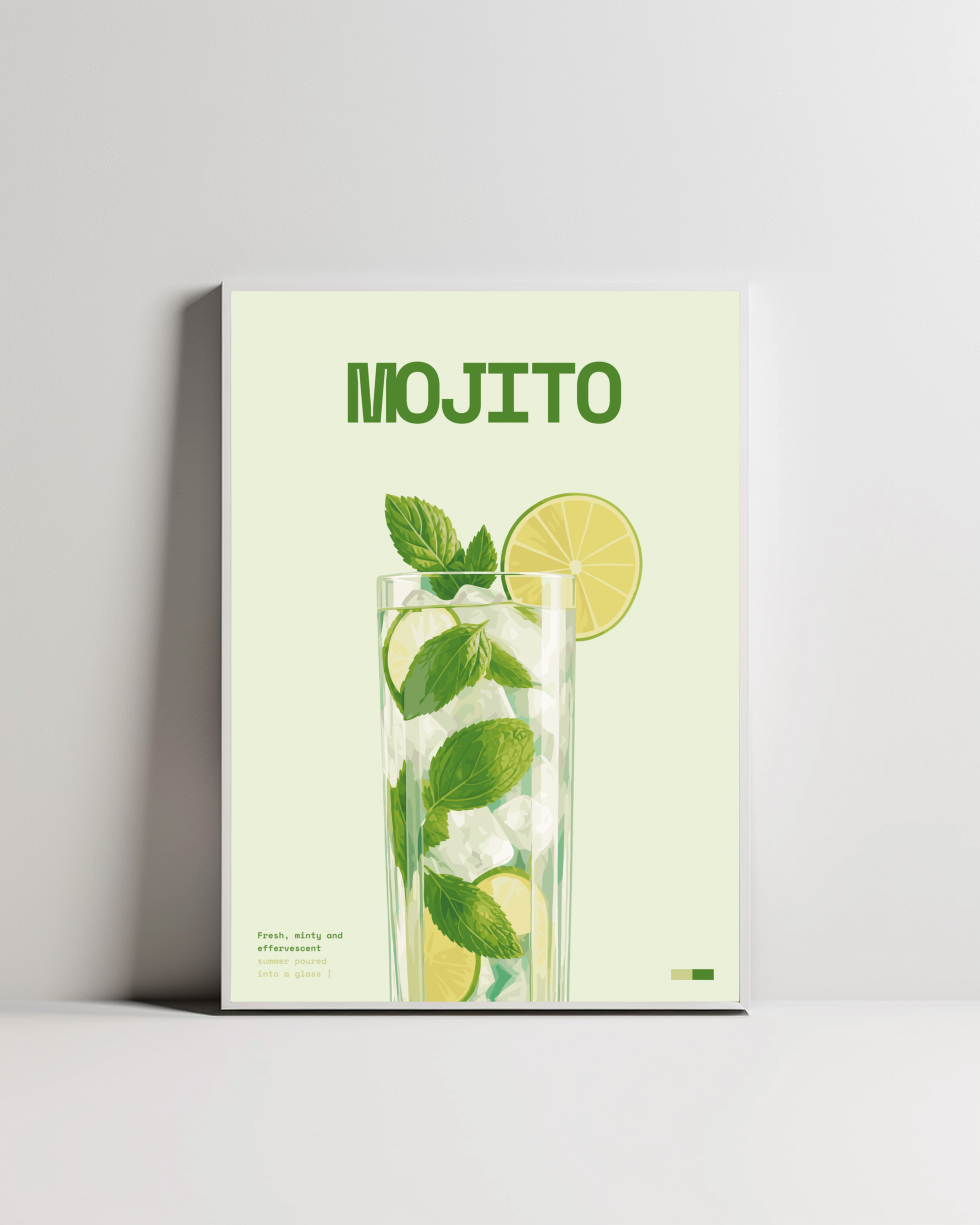 Mojito Art Print — white framed wall decor by Dunora