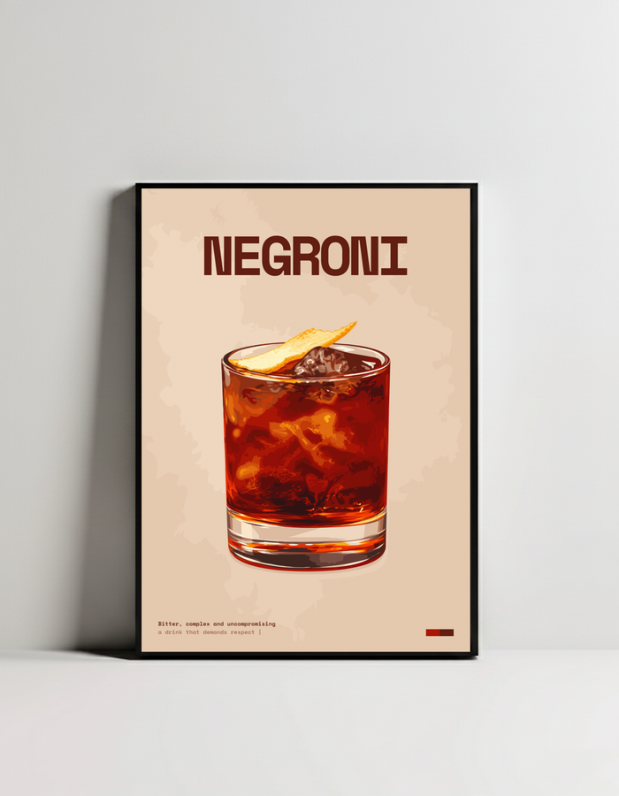 Negroni Art Print — black framed wall decor by Dunora