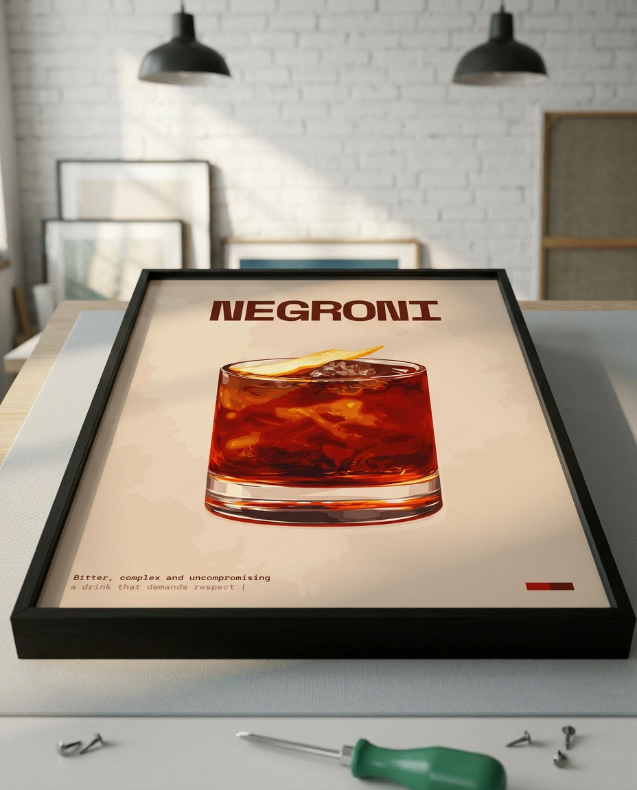 Negroni Art Print — print quality detail