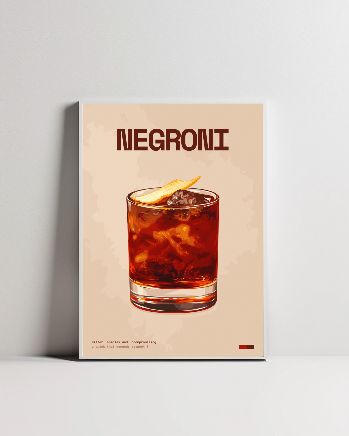 Negroni Art Print — white framed wall decor by Dunora