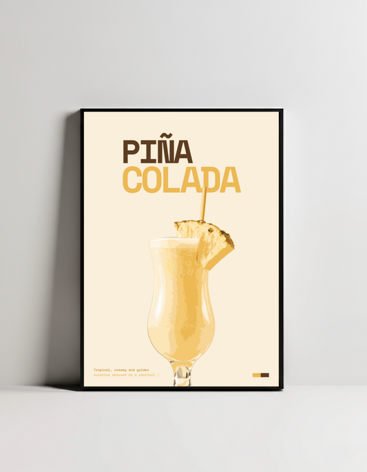 Piña Colada Art Print — black framed wall decor by Dunora