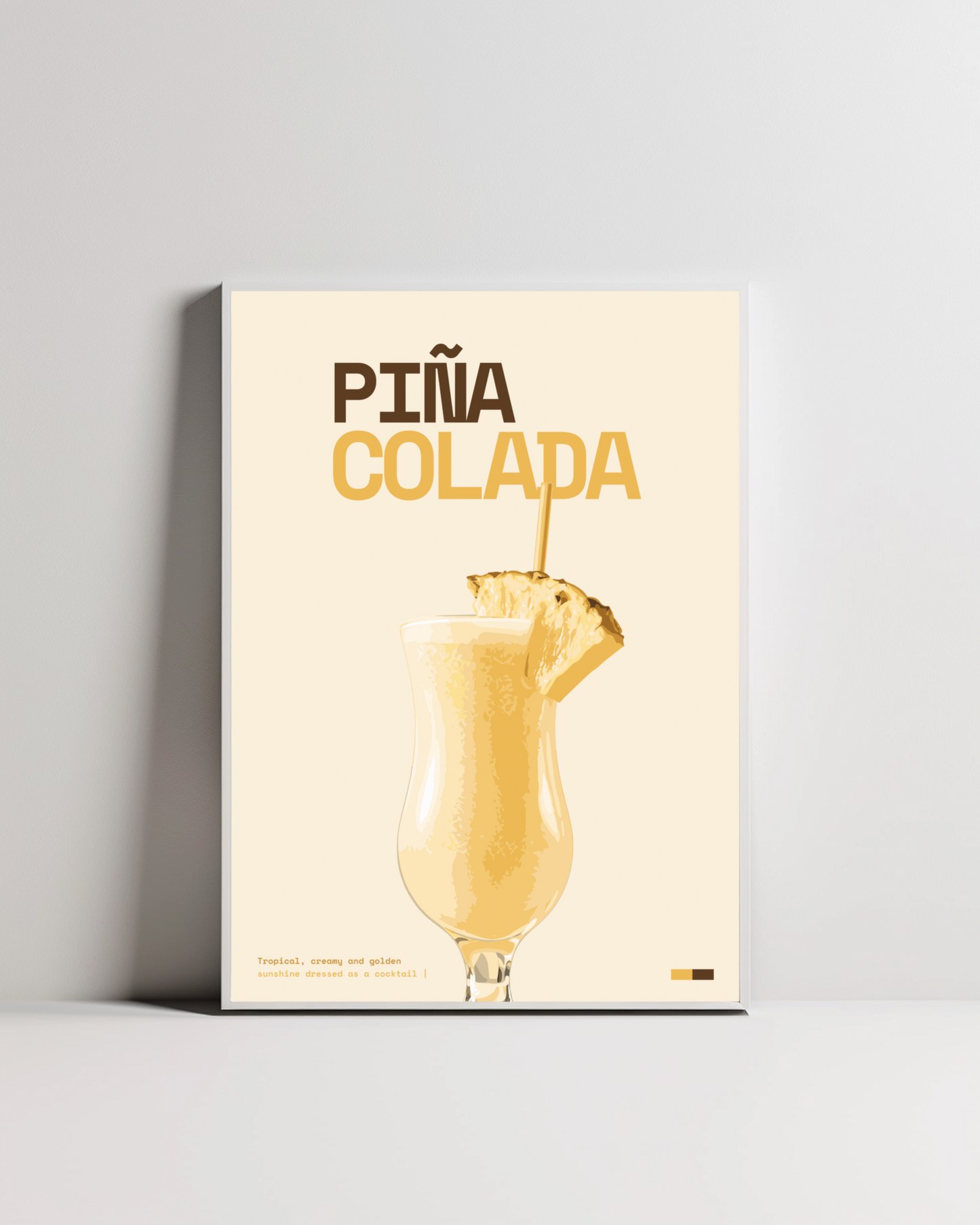 Piña Colada Art Print — white framed wall decor by Dunora