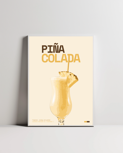 Piña Colada Art Print — white framed wall decor by Dunora