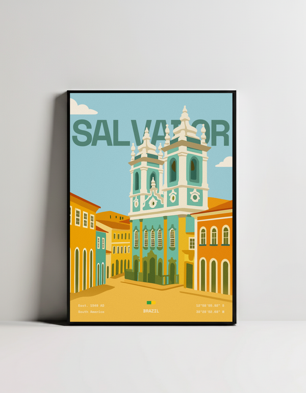 Salvador minimalist art print — black framed wall decor by Dunora